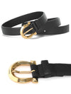 Gancini Buckle Leather Belt Black - SALVATORE FERRAGAMO - BALAAN.