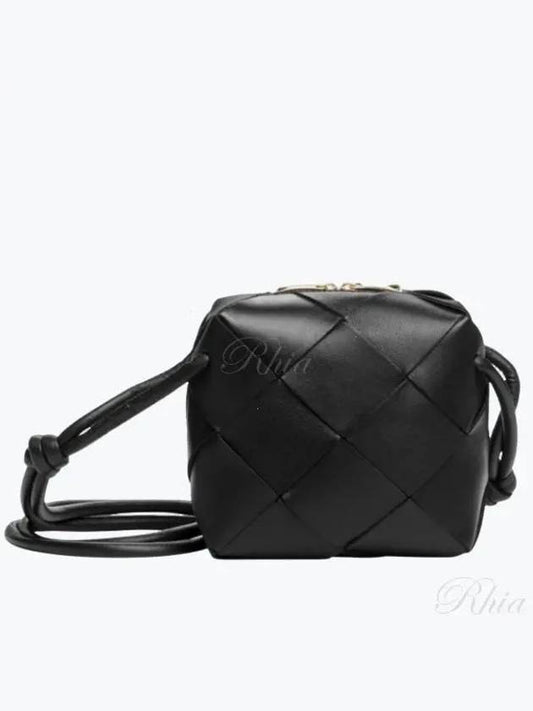 Cassette Intrecciato Mini Shoulder Bag Black - BOTTEGA VENETA - BALAAN 2