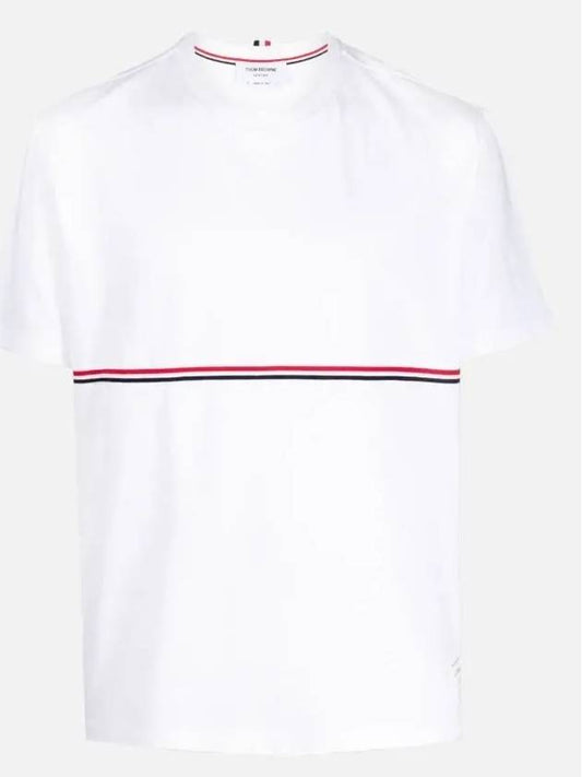 Midweight Jersey Short Sleeve T-Shirt White - THOM BROWNE - BALAAN 2