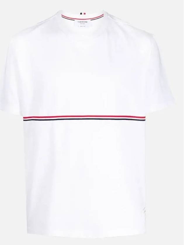 Midweight Jersey Short Sleeve T-Shirt White - THOM BROWNE - BALAAN 4