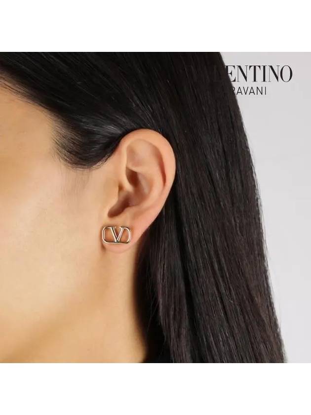 V Logo Earrings Gold - VALENTINO - BALAAN 9