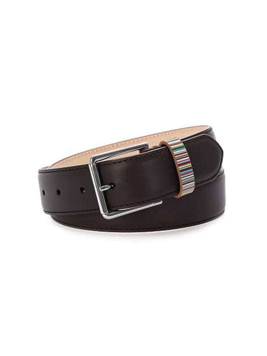 Signature Striped Leather Dark Brown - PAUL SMITH - BALAAN.