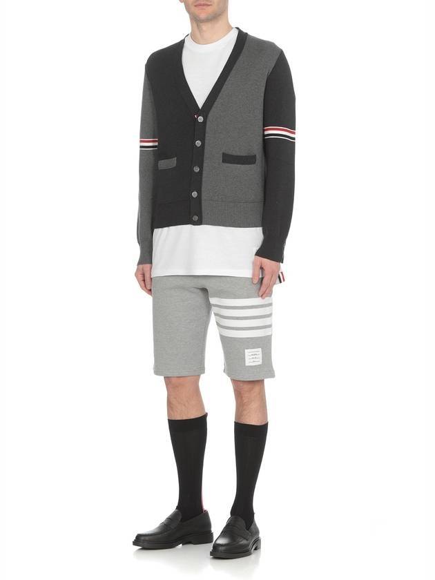 Funmix Cotton ArmBand V-Neck Cardigan Tonal Grey - THOM BROWNE - BALAAN 6