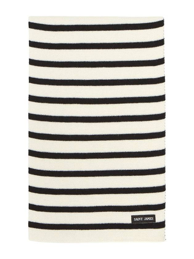 KH Duguay Stripe Muffler White Black - SAINT JAMES - BALAAN 2