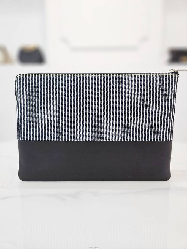 Striped denim two tone clutch bag UGM0177 - CELINE - BALAAN 4