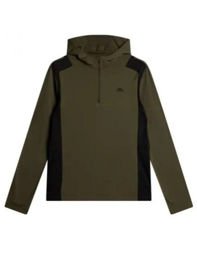 Lucas Quarter Zip Hooded Long Sleeve T-Shirt Forest Green - J.LINDEBERG - BALAAN 2