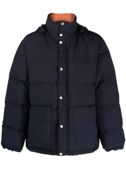 High Neck Padded Quilted Down Jacket Navy - JIL SANDER - BALAAN 1