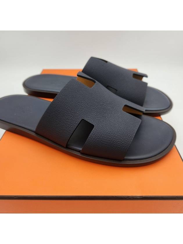 Izmir Leather Slippers Marine Brown - HERMES - BALAAN 6