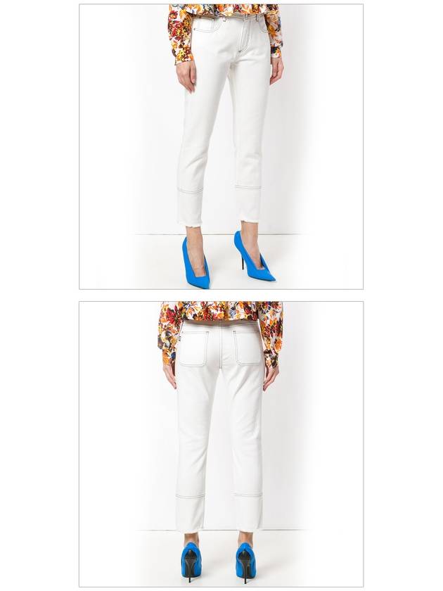 Women's Crop Jeans White - MSGM - BALAAN 3