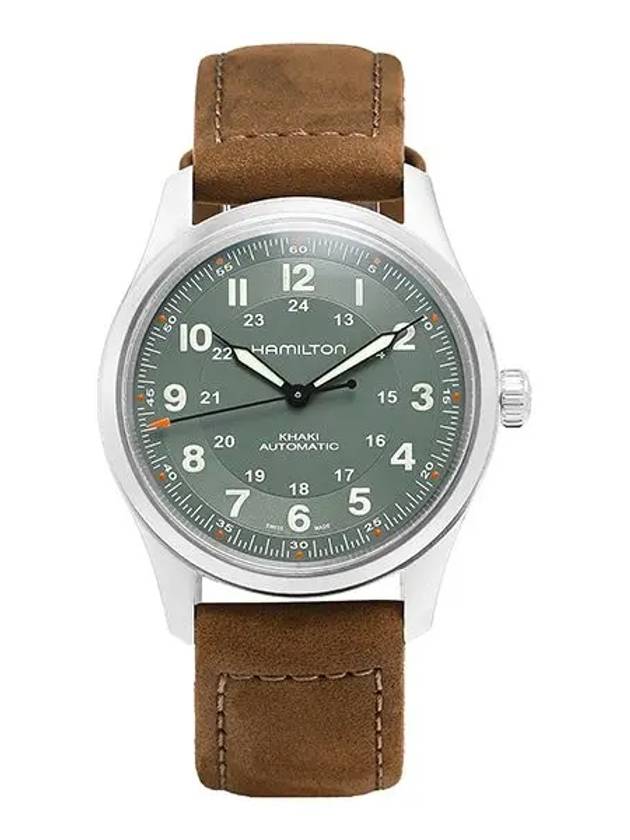 H70205860 Khaki Field Titanium Men's Leather Watch - HAMILTON - BALAAN 1