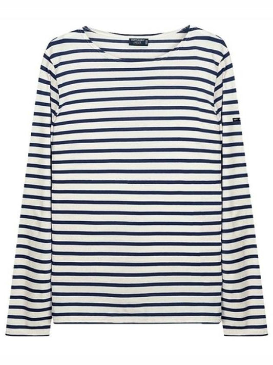 Minquiers Modern Stripe Long Sleeve T-Shirt Ecru Marine - SAINT JAMES - BALAAN 2