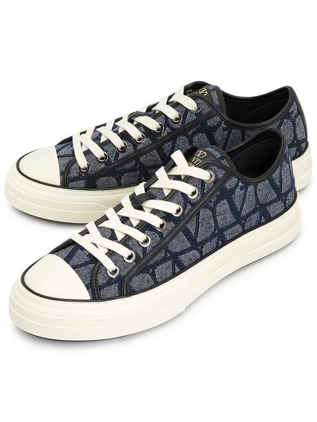 Toile Iconography Denim Men s Sneakers S0H02HQW YEX - VALENTINO - BALAAN 1