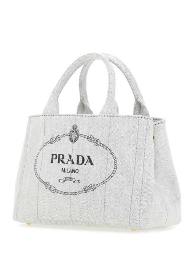 Denim Tote Bag White - PRADA - BALAAN 3