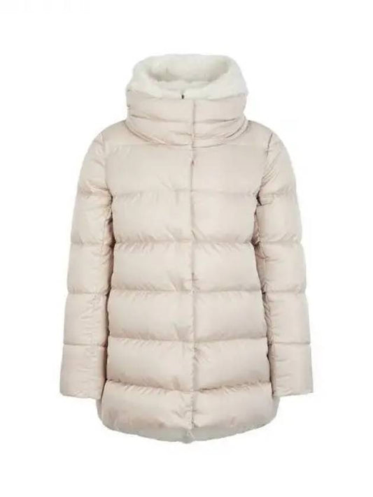 Women s Detachable Fur Hood Goose Down Padded Coat Beige 270496 - HERNO - BALAAN 1