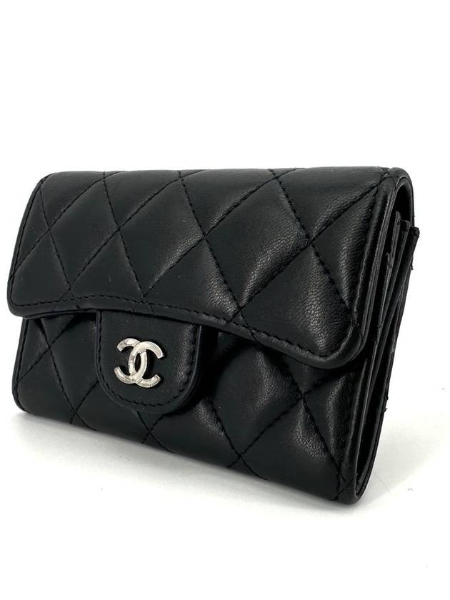 Lambskin silver flap card wallet - CHANEL - BALAAN 3