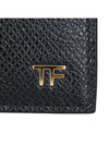 Small Grain Leather Money Clip Half Wallet Black - TOM FORD - BALAAN 7