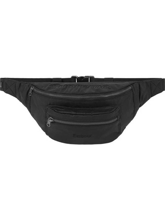 x Barbour Waxed Cotton Waist Bag Black - SUPREME - BALAAN 1