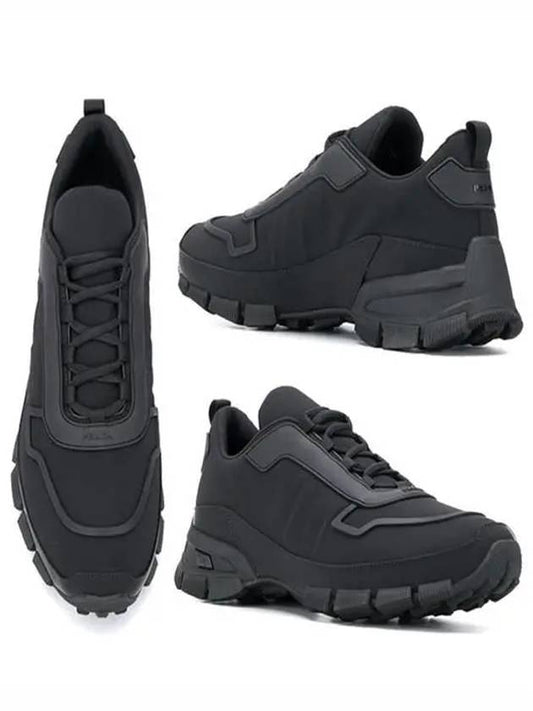 neoprene and leather low-top sneakers black - PRADA - BALAAN 2