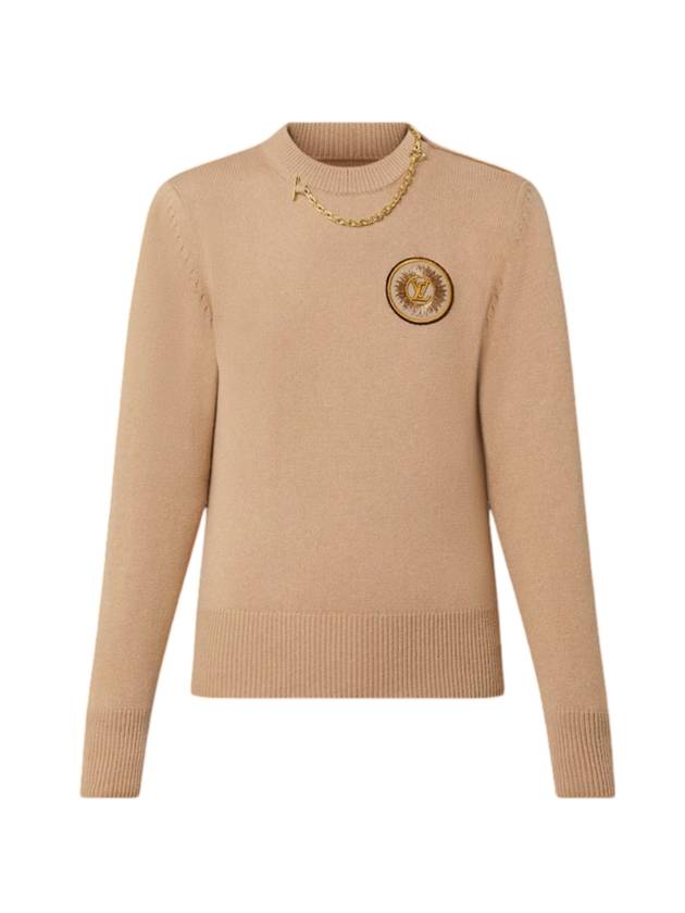 Chain Detail Patch Knit Top Beige - LOUIS VUITTON - BALAAN 1