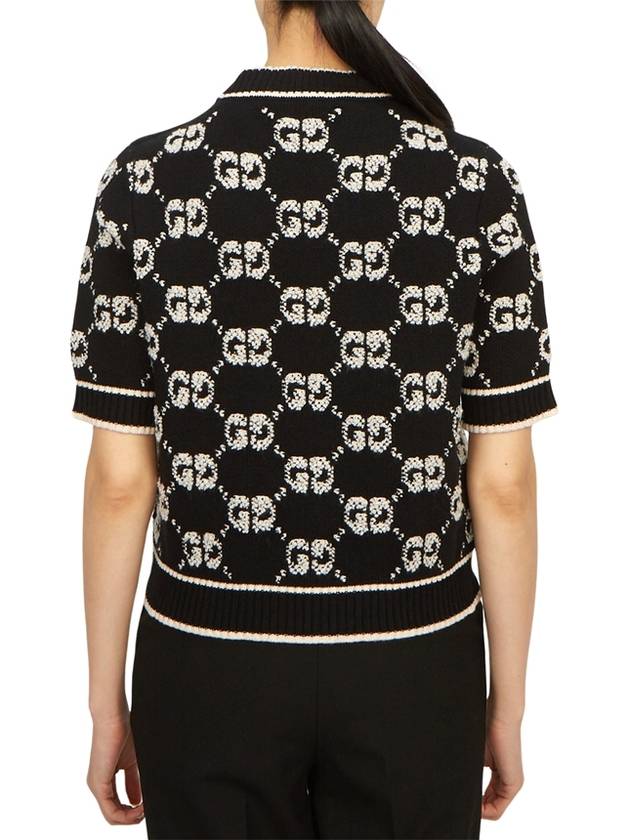 GG Boucle Wool Jacquard Knit Top Black - GUCCI - BALAAN 4