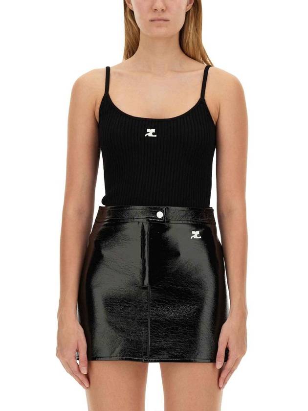 Logo Knit Sleeveless Black - COURREGES - BALAAN 9