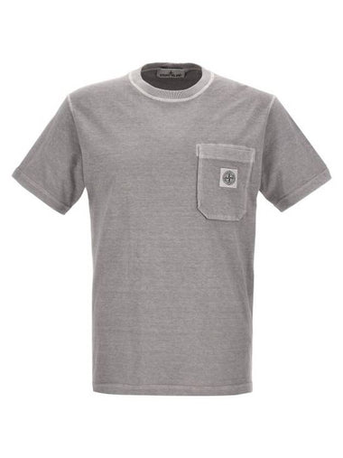 Fissato Treatmen Organic Cotton Short Sleeve T Shirt Dust Grey - STONE ISLAND - BALAAN 1