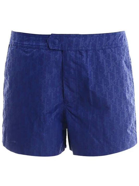 Oblique Swim Shorts Blue - DIOR - BALAAN.