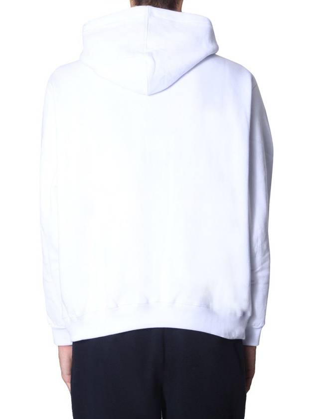 Logo Embroidered Two Tone Hoodie Brown White - MSGM - BALAAN 4