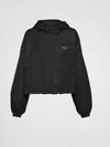 Re-Nylon Crop Hooded Jacket Black - PRADA - BALAAN 2