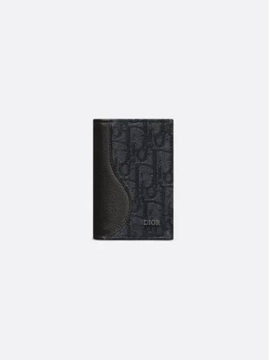 Oblique Saddle Bifold Card Wallet Black - DIOR - BALAAN 1