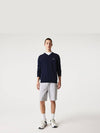 V Neck Cotton Classic Fit Knit Top Navy - LACOSTE - BALAAN 3