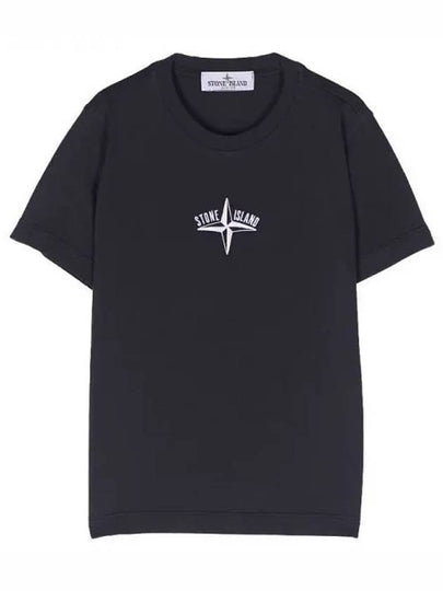 Kids Logo Patch Short Sleeve T-Shirt Navy - STONE ISLAND - BALAAN 2