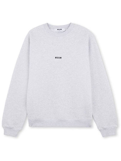 Micro Logo Cotton Sweatshirt Grey - MSGM - BALAAN 2