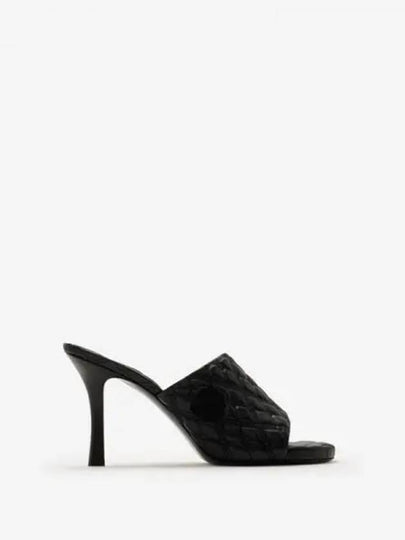 Quilted leather sandal heel black - BURBERRY - BALAAN 2