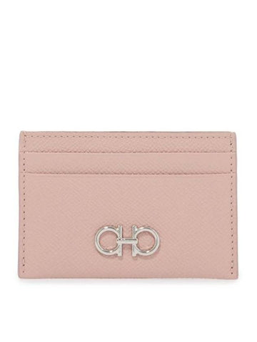 Gancini Card Wallet Pink - SALVATORE FERRAGAMO - BALAAN 1