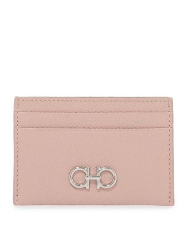 Gancini Card Wallet Pink - SALVATORE FERRAGAMO - BALAAN 1