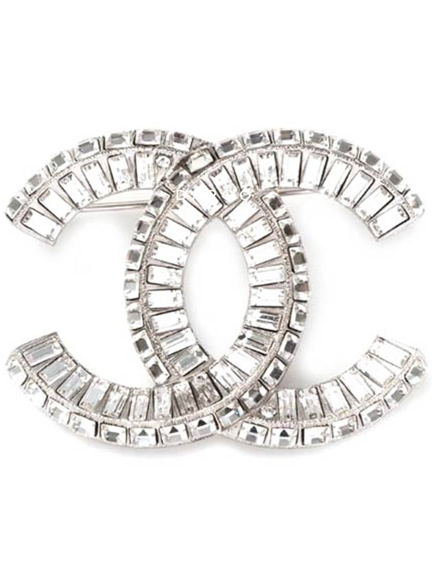 CC Strass Crystal Brooch Silver - CHANEL - BALAAN 2