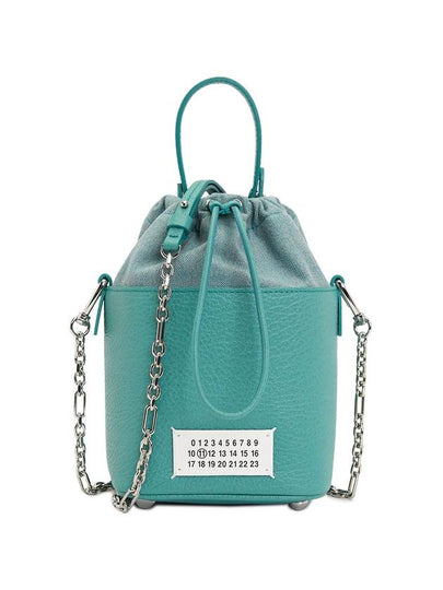 5AC Number Logo Texture Leather Bucket Bag Vert - MAISON MARGIELA - BALAAN 2