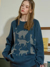 Cat Cat Cat Raglan Knit Teal Blue - CPGN STUDIO - BALAAN 2