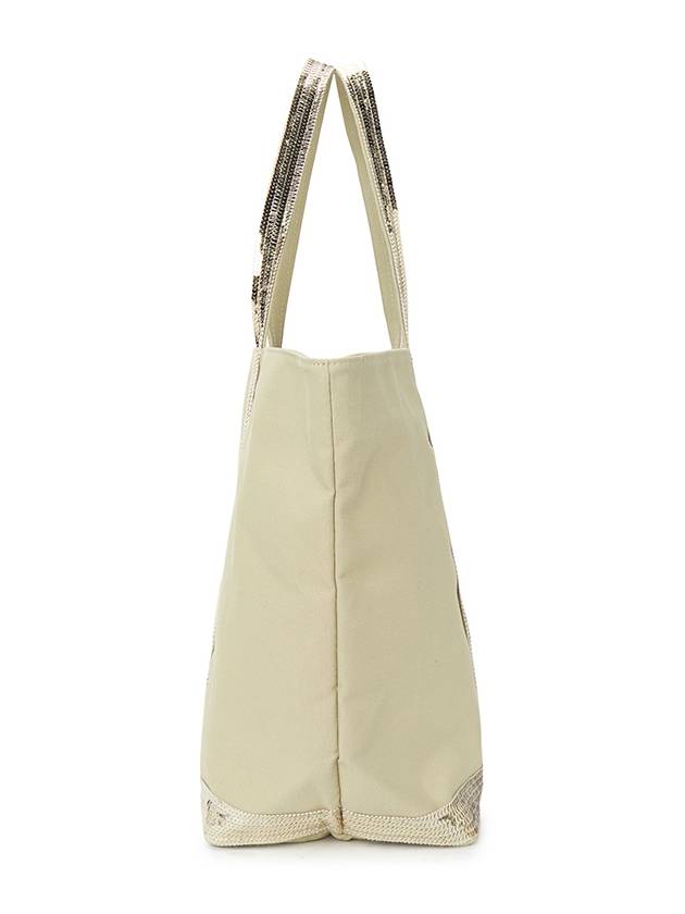 Cabas Moyen Sequin Tote Bag Beige - VANESSA BRUNO - BALAAN 3