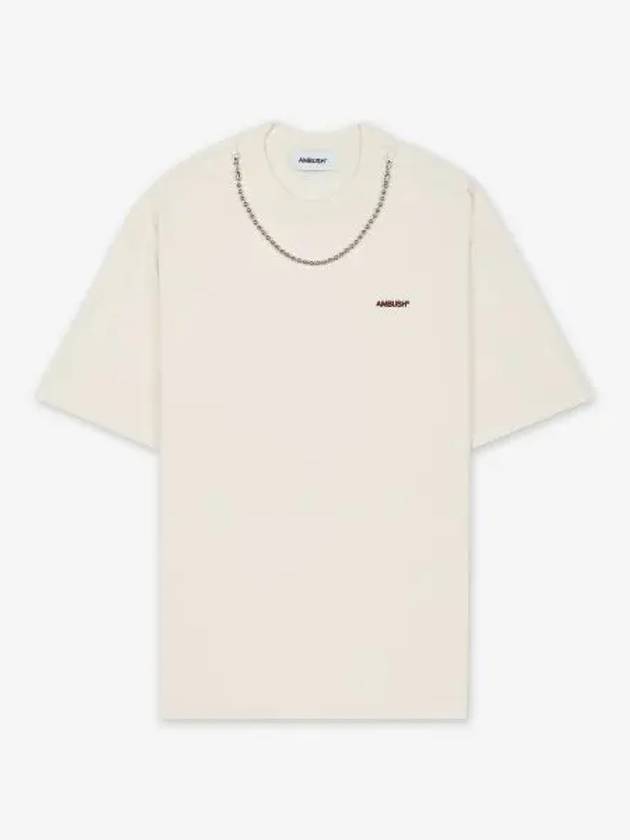 Ball Chain Detail Short Sleeve T-Shirt Beige - AMBUSH - BALAAN 2