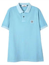 Men's Logo Patch Short Sleeve Polo Shirt Sky Blue - STONE ISLAND - BALAAN 2