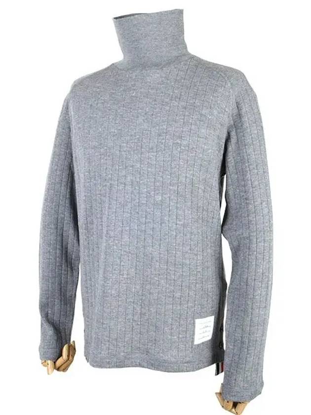 Raglan Roll Neck Virgin Wool Turtleneck Grey - THOM BROWNE - BALAAN 2