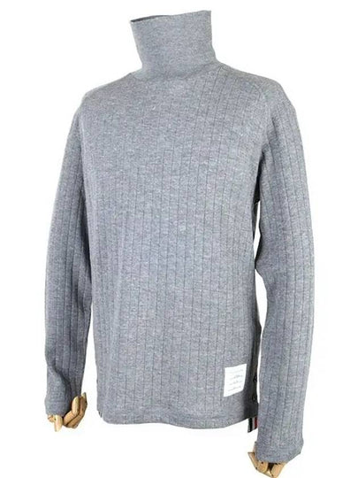 Raglan Roll Neck Virgin Wool Turtleneck Grey - THOM BROWNE - BALAAN 2