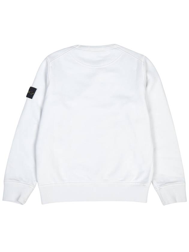 Kids Organic Cotton Fleece Sweatshirt White - STONE ISLAND - BALAAN 3