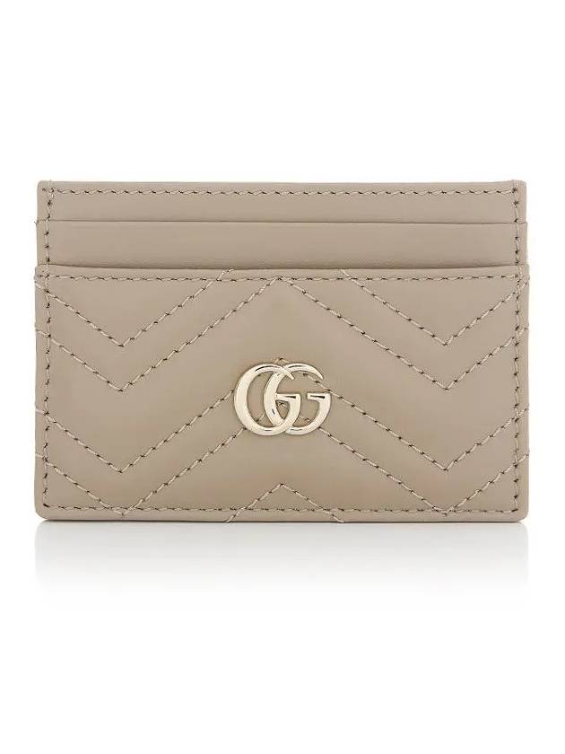 GG Marmont Leather Card Wallet Taupe - GUCCI - BALAAN 3