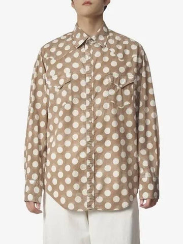 Dot printing cotton shirt brown polka 06B012BROWNPOLKADOT - ERL - BALAAN 1