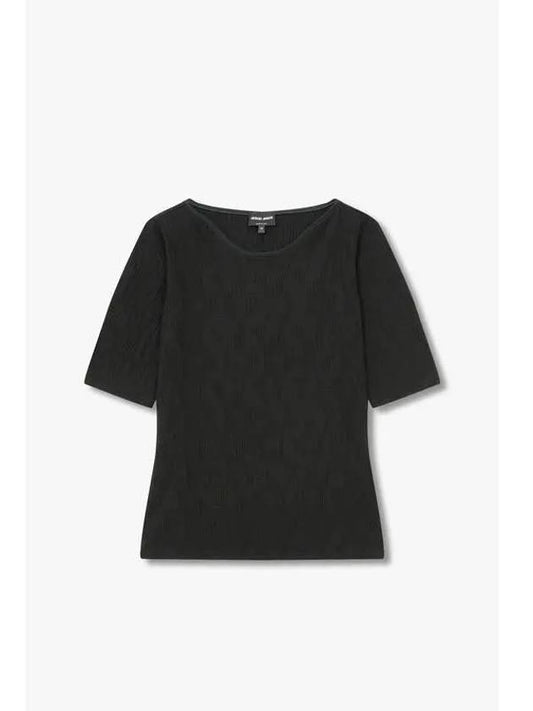 Women s Stretch Wrinkle Rayon T Shirt Black - GIORGIO ARMANI - BALAAN 1