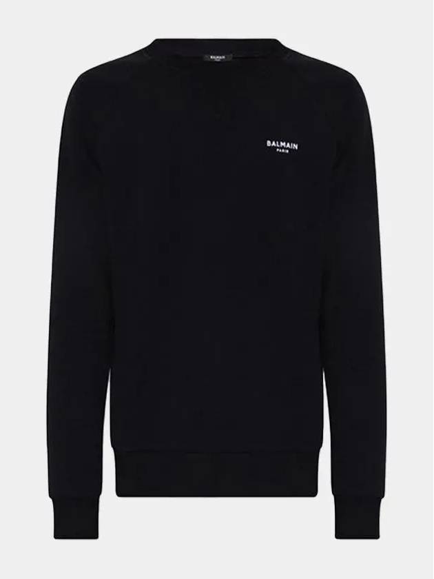 Men's Mini Logo Crew Neck Sweatshirt Black WH0JQ005 B150 EAB - BALMAIN - BALAAN 1