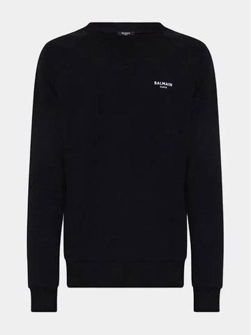 Men's Mini Logo Crew Neck Sweatshirt Black WH0JQ005 B150 EAB - BALMAIN - BALAAN 1